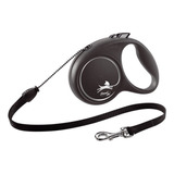 Guia Flexi Black Design Corda Pequena 5m - Preto Para Cães