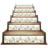 Adhesivo Decorativo Para Escaleras Diseño De Flores En 3d