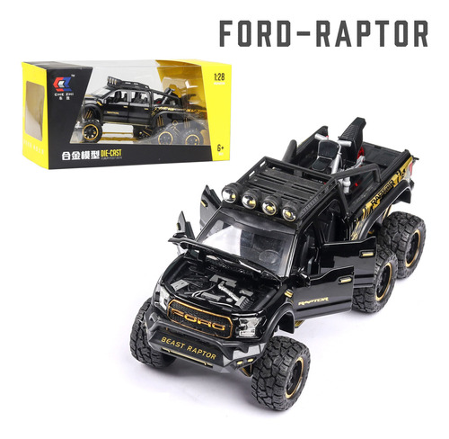 Ford Raptor F150 Miniatura Metal Autos Luces Y Sonido 1:28