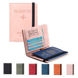 Porta Pasaporte Documentos Funda Protectora Viaje Con Rfid Color Rosa