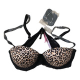 Corpiño Leopardo C/ Encaje Talla 85 Victoria Secret / Pink