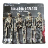 Decoração Halloween Varal C/ 4 Esqueletos Caveira (121)