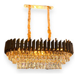 Lustre Cristal Luxuoso Pendente 75x35cm E14x8 Cabo 1m