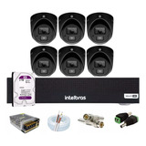 Kit Intelbras 6 Vhd 3220d Mini,  Dvr 8ch Mhdx 3008c, C/2tb