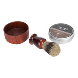 Juego De Cepillos Para Barba Shaving Bowl, Jabón De Madera P