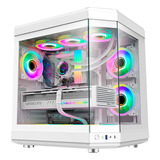 Gabinete Gamer Liketec Vidro Unreal Snow Aquario Branco  Atx