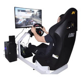 Simulador Carreras Con Volante Pedalera Butaca Y Tv De 32 