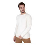 Pullover Sweater Liso Blanco Bremer Vestir Algodon Invierno