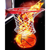 Theshai 5d Pintura De Diamante Sport Fire Baloncesto, Pintur