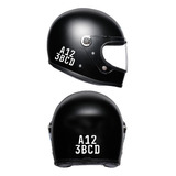  Calco Patente Casco Moto  Reglamentaria Set X2