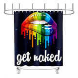 Cortina De Ducha Get Naked Rainbow Lips Galaxy Fun, Color Té