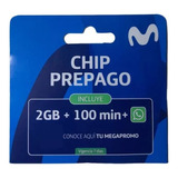 Chip Prepago Movistar Pack 50 Pcs Incluye 2gb + 100 Minutos