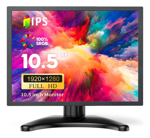 Miktver Monitor Pequeño De 10.5 Pulgadas, Pantalla Fhd Ips.