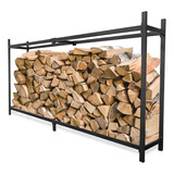 Leñero Rack Estante Para Madera O Leña De Acero Negro 240 Cm