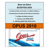 Base De Datos Ecostos 2024 + Opus 2010