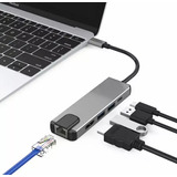 Adaptador Hub Usb C 5 En 1/ Ethernet Hdmi Para Macbook Win