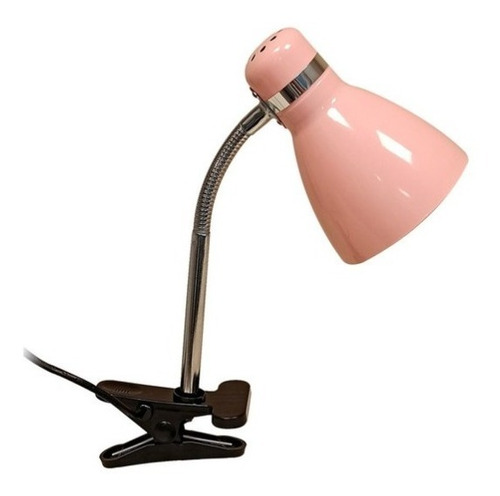 Velador De Escritorio Flexible Con Pinza E27 Rosa