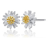 Aros Sunflower Girasol Margarita Flores Styles Plata 925