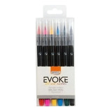 Marcador Brw Evoke Brush Pen Aquarelável 6 Cores