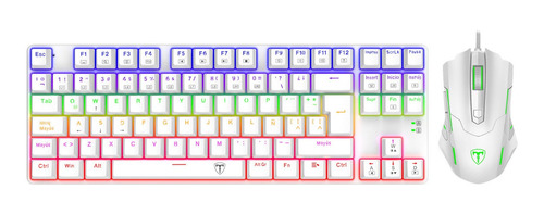 Kit Teclado Y Mouse Gamer T-dagger Advance Force Blanco