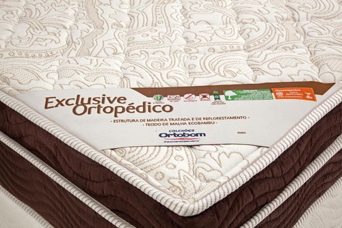 Ortobom Colchão Exclusive Ortopédico Casal 138cm 188cm 27cm Cor Marrom