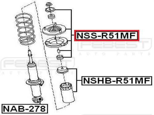 Base De Amortiguador Delantero Nissan Frontier D40 Febest Foto 2