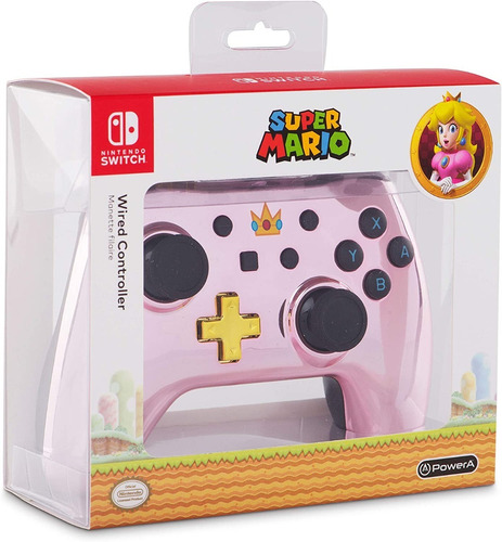 Control Princesa Nintendo Switch Rosa Cromado Original Nuevo