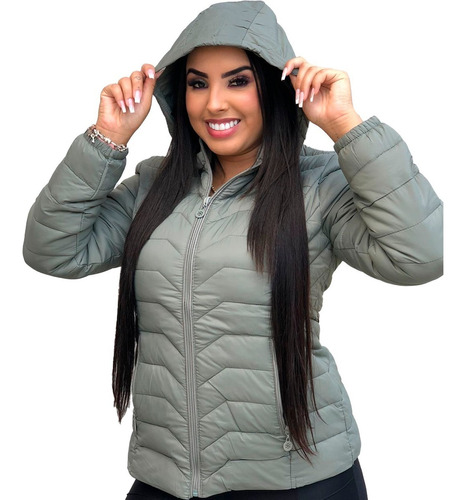 Casaco Parka Feminina Peluciada Inverno Capuz Moto G1 Linda