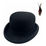 Sombrero De Bombín Negro Para Hombre Sombrero Derby De Lana 