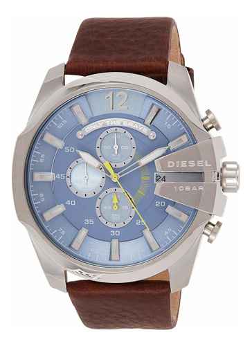 Reloj Hombre Diesel Dz4281 Cuarzo 59mm Pulso Marron En Cuero