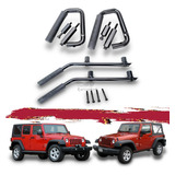 Kit 4 Agarraderas Metal Rigido Jeep Wrangler 07-18 Jk Negro