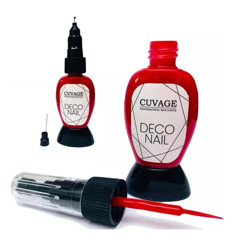 Esmalte Deco Nails Con Pico Decorador Cuvage Rojo
