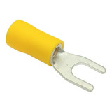 Kit 10 Terminal Garfo Isolado 4,0 A 6,0mm² M4 Amarelo