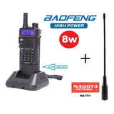 8w Radio Baofeng Uv-5r Pila De 3800 Mah + Antena Nagoya