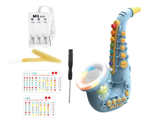 Trompeta De Simulación Para Niños Carga Usb Saxofón Verde