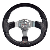 Volante Bronx Automotriz Negro / Fibra De Carbon 3 Remaches