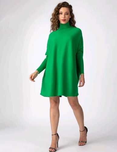 Vestido Mini Vest Blusão Trico Lanzinha Gola Alta Premium