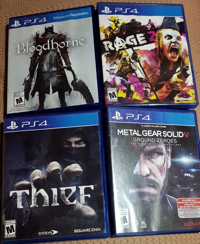 4 Juegos Combo Ps4 Bloodborne, Thief, Rage 2 Y Metal Gear 5 