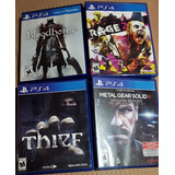 4 Juegos Combo Ps4 Bloodborne, Thief, Rage 2 Y Metal Gear 5 