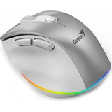 Mouse Inalámbrico Recargable Ergo 9000s Pro Silver Color Gri