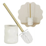 Escova Para Vaso Sanitario Com Suporte De Cerâmica Banheiro Cor Branca