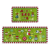 2 Pcs Grinch Tapete Antideslizante Navidad Tapete De Entrada