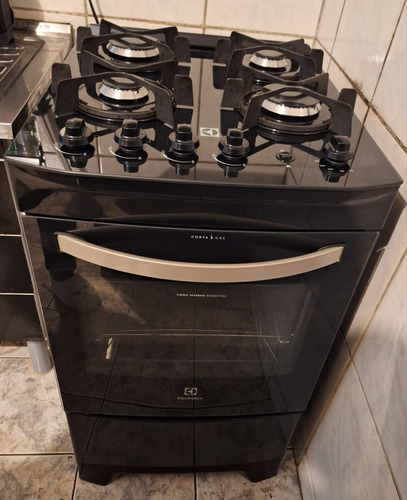 Fogão Electrolux 4 Bocas Preto Com Mesa De Vidro 52lpv