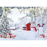 Fondo Invierno Navidad 8x6ft, Nieve Brillante Y Bosque