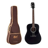 Guitarra Electroacustica  Cort Af 510 Bks Con Funda. 