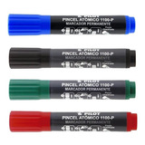 4 X Pincel Atômico Pilot 1.100- Azul/vermelho/preto/verde
