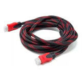 Cable Hdmi De 1.5 Metros Enmallado Rojo 1080p