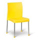 Cadeira Empilhável Colorida Cromo Colors Polipropileno Cor Da Estrutura Da Cadeira Amarelo
