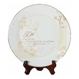 Roman - Plato De Porcelana Con Soporte Para 50 Aniversario D