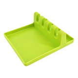 Porta Cucharas Soporte Utensilios Para Cocina De Silicon Color Verde Liso